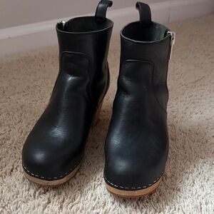 Swedish Hasbeens Black Ankle Boots 37